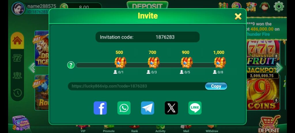 Lucky 866 Game Bones